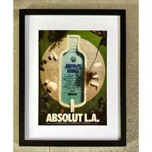 Framed 1989 Absolut L.A. Vodka Magazine Ad Swimming Pool